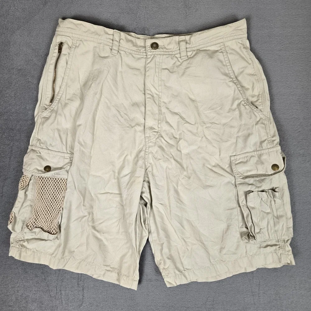 VTG Banana Republic Cargo Shorts Men 35 Safari Travel Outback Photographer Beige